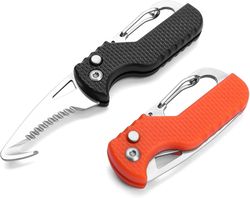 EDC Pocket Folding Knife Keychain Knives, Box Seatbelt Cutter, Rescue EDC Gadget, Key Chains for Women Men (USCustomers)
