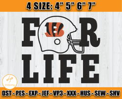 For Cincinnati Bengals Life embroidery, Logo Bengals embroidery, 4 sizes Machine Emb Files