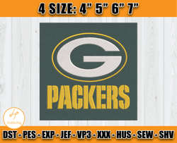 Green Bay Packers Logo Embroidery, Logo NFL Embroidery, NFL Sport Embroidery, Football Embroidery