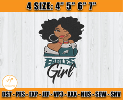 Philadelphia Eagles Black Girl Embroidery, Black Girl Embroidery, NFL Eagles Embroidery, Digital Download