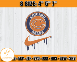 Chicago Bears Nike Embroidery Design, Brand Embroidery, NFL Embroidery File, Logo Shirt 99