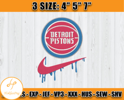 Detroit Pistons Embroidery Design, Basketball Nike Embroidery Machine Design