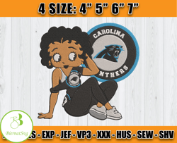 Panthers Embroidery, Betty Boop Embroidery, NFL Machine Embroidery Digital, 4 sizes Machine Emb Files -27 & BiernatSvg