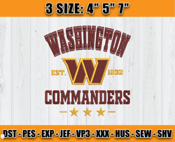 Washington Commanders Football Embroidery Design, Brand Embroidery, NFL Embroidery File, Logo Shirt 16