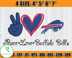 Buffalo Bills Embroidery, NFL Buffalo Bills Embroidery, NFL Machine Embroidery Digital, 4 sizes Machine Emb Files - 05 &