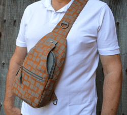 Sling Bag SEWING PATTERN, Digital File, VIDEO, Retro Style Sling Bag, Unisex Crossbody Bag pattern, Men's Bag, pdf-46437