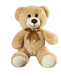 Cute Teddy Bear Stuffed Animals, Stuffed Animal Doll With Satin Bow Tie Valentines Christmas Birthday Gift -Light Brown