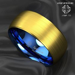 ATOP luxury best Black Tungsten Ring CZ Diamonds Mens Wedding Band Brushed