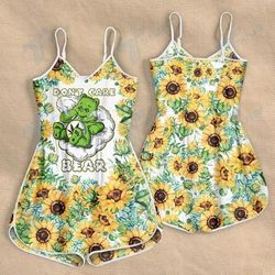 CANNABIS DONT CARE BEAR SUNFLOWER ROMPERS FOR WOMEN DESIGN 3D SIZE S - 3XL - CA102169