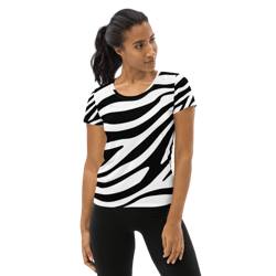 Zebra Skin Seamless Pattern All-Over Print Women's Athletic T-shirt