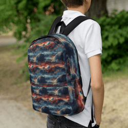 Planets Outer Space Galaxy Watercolor Pattern Backpack