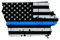 Distressed Thin Blue Line Iowa State Shaped Subdued US Flag Sticker Self Adhesive Vinyl police IA - C3813.png