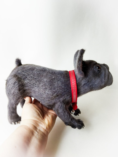 crocheted toy french bulldog