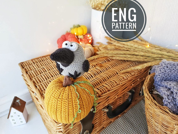 Amigurumi Raven Crochet Pattern and pumpkin amigurumi.jpg