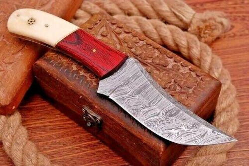 Custom Handmade Damascus Steel Hunting Knife Fix Blade Full tang Gift For Him Custom Knife Handmade Knife.jpg