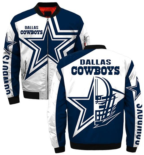 Dallas Cowboys Jacket Big Logo Custom Name, Dallas Cowboys Bomber Jackets, NFL Bomber Jackets