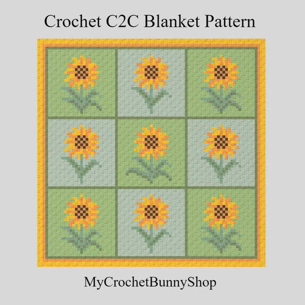 crochet-C2C-sunflower-graphgan