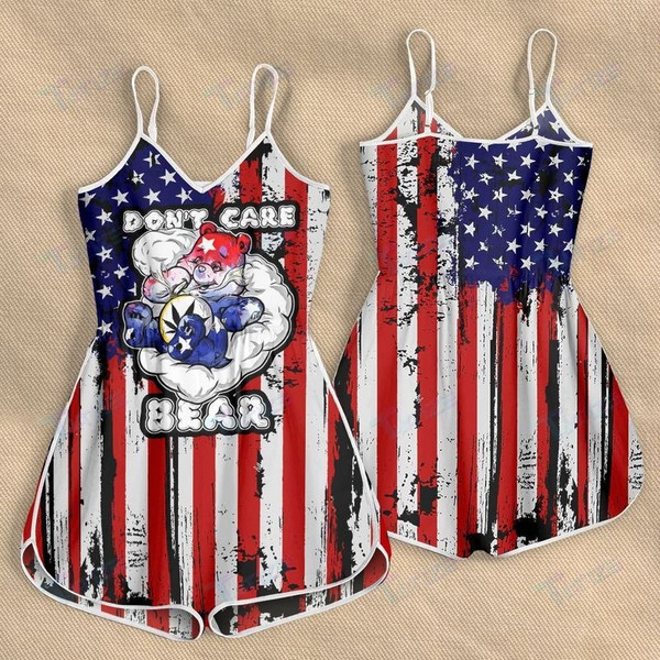 CANNABIS DON'T CARE BEAR AMERICAN FLAG ROMPERS FOR WOMEN DESIGN 3D SIZE S - 3XL - CA102176.jpg