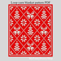 Loop yarn Christmas Mood blanket pattern PDF download