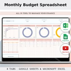 Monthly Budget Spreadsheet Template Excel And Google Sheets