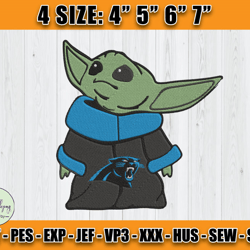 Panthers Embroidery, Baby Yoda Embroidery, NFL Machine Embroidery Digital, 4 sizes Machine Emb Files -28 Bundlepng