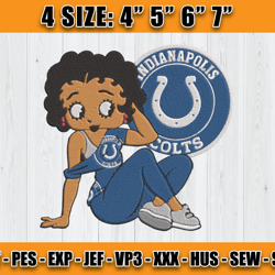 Betty Boop Indianapolis ColtsEmbroidery, Colts Embroidery Design, Football Embroidery, Embroidery Patterns, D7& Carr