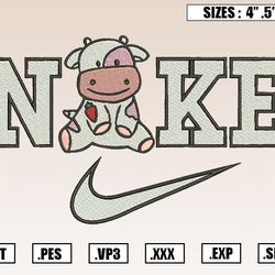 Nike Cute Dairy Cow Embroidery Designs, Nike Disney Embroidery Design File Instant Download