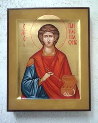Hand-painted Icon of Saint Panteleimon