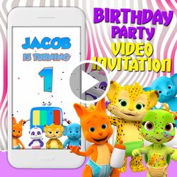 Word party video invitation, Word party birthday party animated invite, Word party mobile digital custom video evite