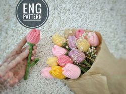 Amigurumi Tulip Crochet Pattern. Amigurumi flowers crochet pattern