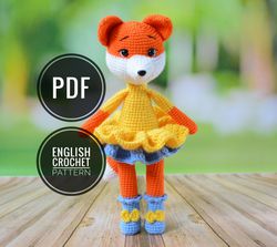 English PATTERN,fox pattern,toy pattern,amigurumi pattern,amigurumi fox