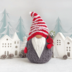 christmas gnome with northem cardinal, holiday decor, scandinavia gnome, christmas decoration