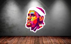 NBA Sport Basketball Stars James LeBron Street Art Style Wall Sticker Vinyl Decal Mural Art Decor Full Color Sticker