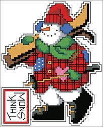 Digital - Vintage Cross Stitch Pattern - Snowman - PDF
