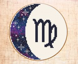 12 Zodiac signs Cross Stitch Pattern Astrology Cross Stitch Star sign Cross Stitch Galaxy Embroidery