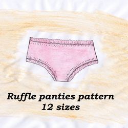 ruffle panties pattern, panty sewing pattern, panties pattern plus size, linen lingerie pattern plus size, panty pattern