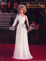 PDF Vintage Crochet Pattern / Crochet dress for Barbie dolls 11-1 / 2" / Fashion Collection - Princess Diana
