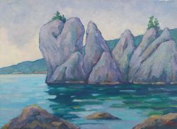 "Chekhov Bay" Oil Painting Original Art Seascape Landscape Sea Picture