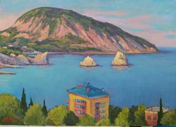 "Ayudag"  Oil Painting Original Art Seascape Landscape Mountain