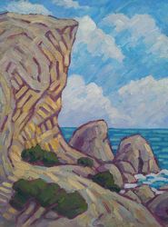"Alchak" Oil Painting Original Art Seascape Landscape Picture
