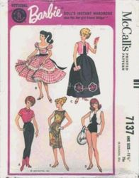 PDF Copy of Vintage MC Calls 7137 Clothing Patterns for Barbie Dolls and Fashions Dolls size 11 1/2 inches