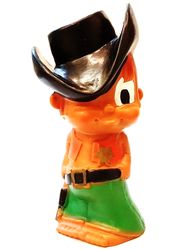 Vintage Rubber Toy Doll COWBOY with Squeaker Made in Yugoslavia 1970s