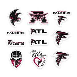 Atlanta Falcons Stickers Sheet NFL Decal Car Wall Decals Helmet Vinyl Freddie Falcon Dirtybird Window Football Logo