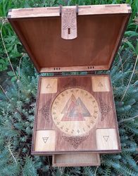 Portable altar for norse rituals and divination. Viking travel altar box. Norse witchcraft mini altar with runes and val