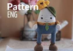 Crochet pattern Humpty Dumpty amigurumi toy doll do it yourself gift for child kids books had great fall sweatshirt