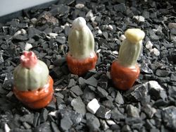 Set of 3 Ceramic Miniature Cactus. Dolls house plants