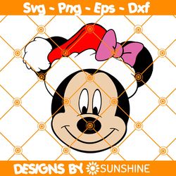 Disney Minnie Santa Hat Svg, Minnie Mouse Head Svg, Disney Christmas Svg, Disney Minnie Svg, File for Cricut