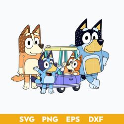 Family Bluey Dog Cartoon SVG, Bluey SVG, Cartoon SVG Digital File.