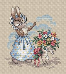 bunny cross stitch pattern flowers cross stitch pattern rabbit cross stitch pattern baby cross stitch pattern