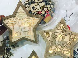 Digital Template Cnc Router Files Cnc Star Lamp Files for Wood Laser Cut Pattern